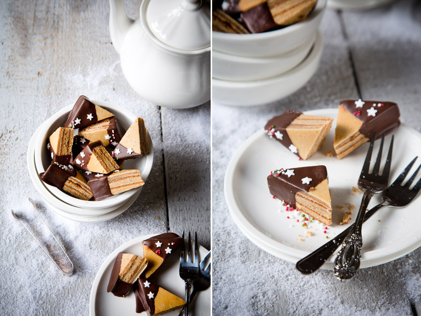 Baumkuchen-Ecken mit Schokolade. | Foodlovin&amp;#39;