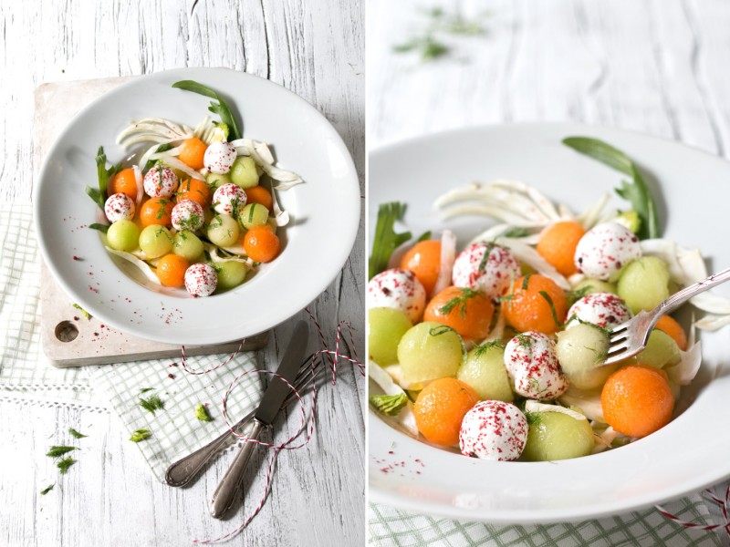 Melonen-Fenchel-Salat mit Ziegenkäse | Foodlovin&amp;#39;