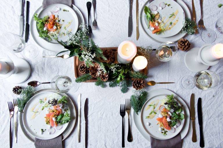 Weihnachtsmenü Vorspeise mit Geräuchertem Lachs. Foodlovin'