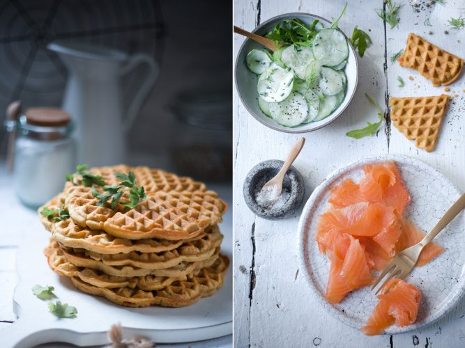 Möhren-Waffeln mit geräuchertem Lachs | Foodlovin&amp;#39;
