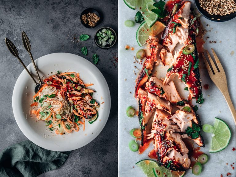 Sriracha Lachs mit Glasnudelsalat | Foodlovin'