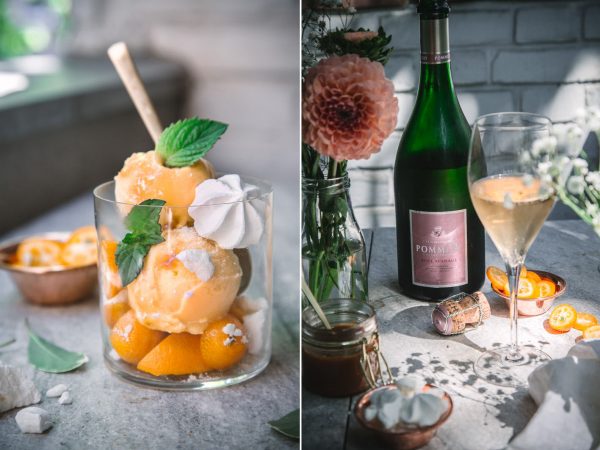 Orangen-Sorbet mit Champagner und Salzkaramell | Foodlovin' Orangen-Sorbet mit Champagner und Salzkaramell | Foodlovin'
