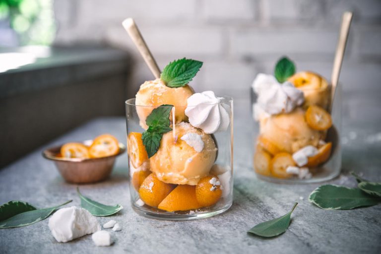 Orangen-Sorbet mit Champagner und Salzkaramell | Foodlovin&amp;#39;