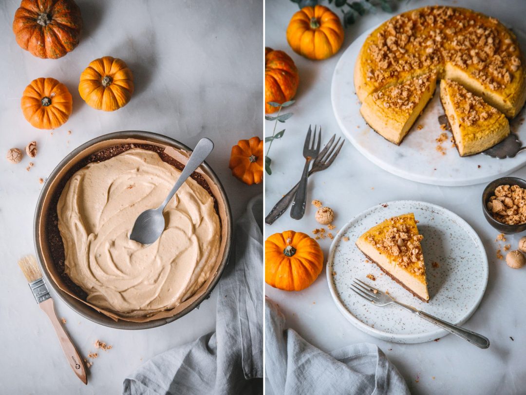 Kürbis Cheesecake mit Amarettini-Boden. | Foodlovin&amp;#39;