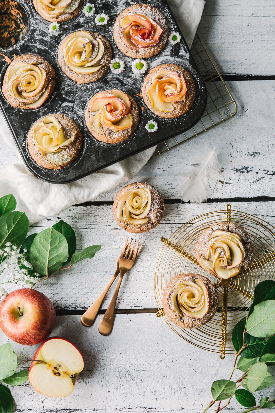 feine Apfelrosen-Muffins