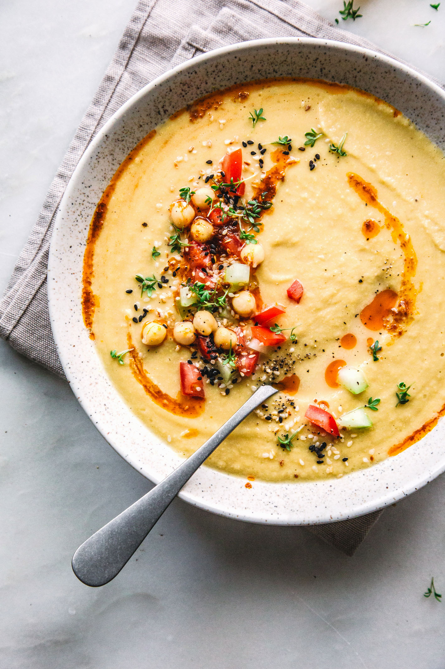 Cremige Kichererbsen-Suppe - wie Hummus zum Löffeln