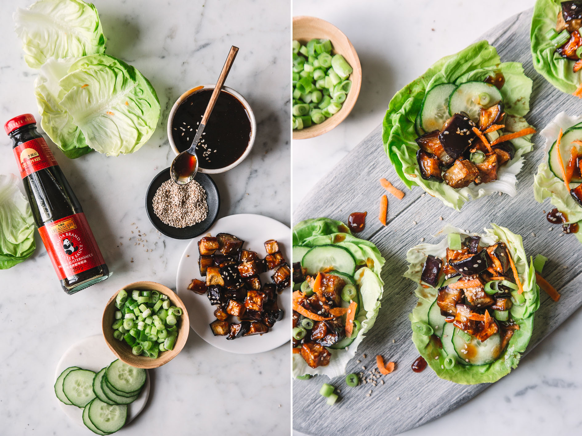 Asiatische Salat-Wraps mit Aubergine | Foodlovin&amp;#39;