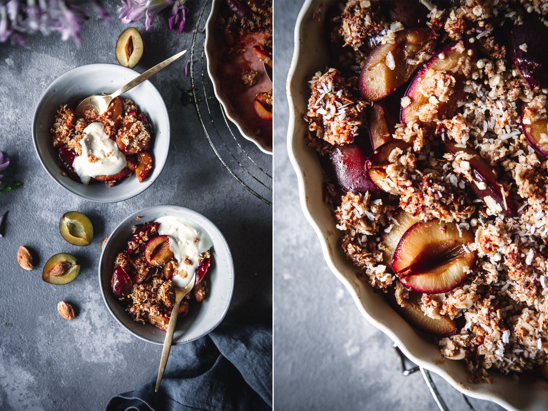 Zwetschgen-Crumble mit Kokosstreuseln | Foodlovin' Zwetschgen-Crumble mit Kokosstreuseln | Foodlovin'