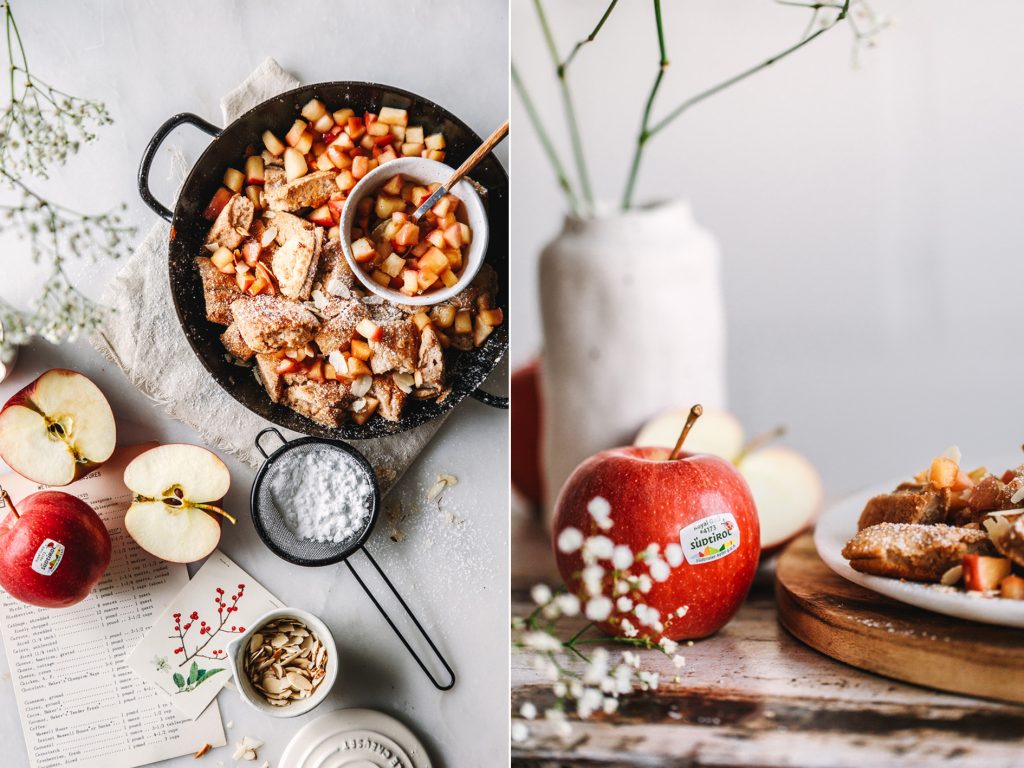 Kaiserschmarrn aus Buchweizenmehl mit Äpfeln