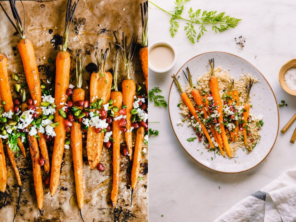 Gegrillte Möhren auf Quinoa