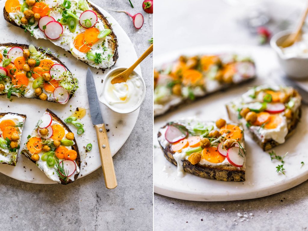 Knusprige Tartine mit Gemüse