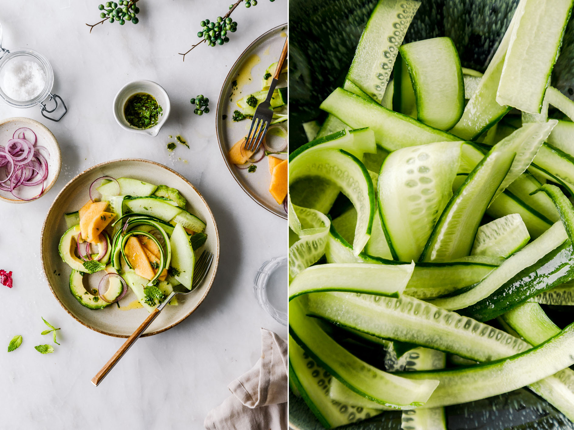 Melonen-Gurken-Salat ganz einfach | foodlovin' Melonen-Gurken-Salat ganz einfach | foodlovin'