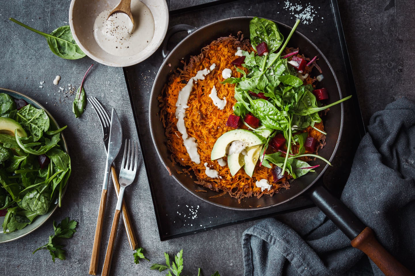 Gesunde Süßkartoffelrösti aus der PFanne