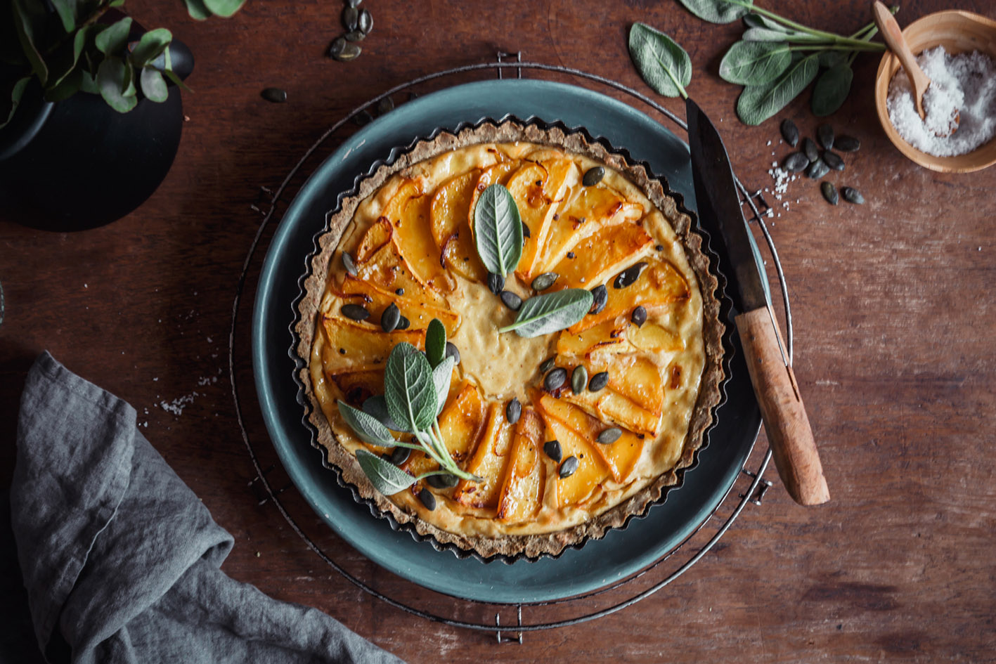 Vegane Kürbis Quiche