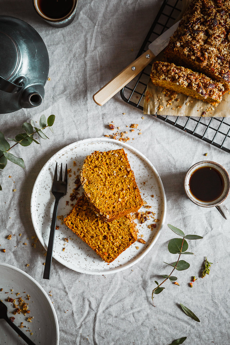 Kürbiskuchen aus gesunden Zutaten