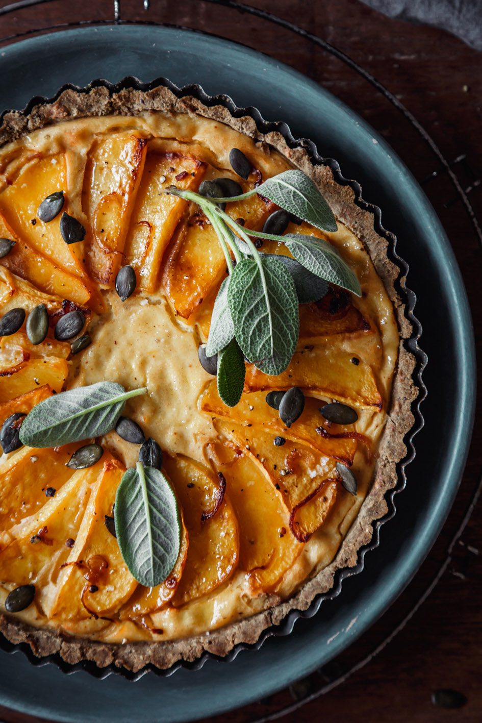 Kürbsiquiche mit Butternut Kürbis