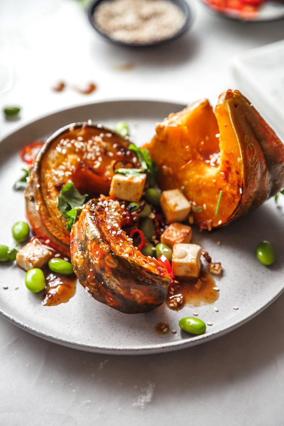 Gebackener Miso Kürbis