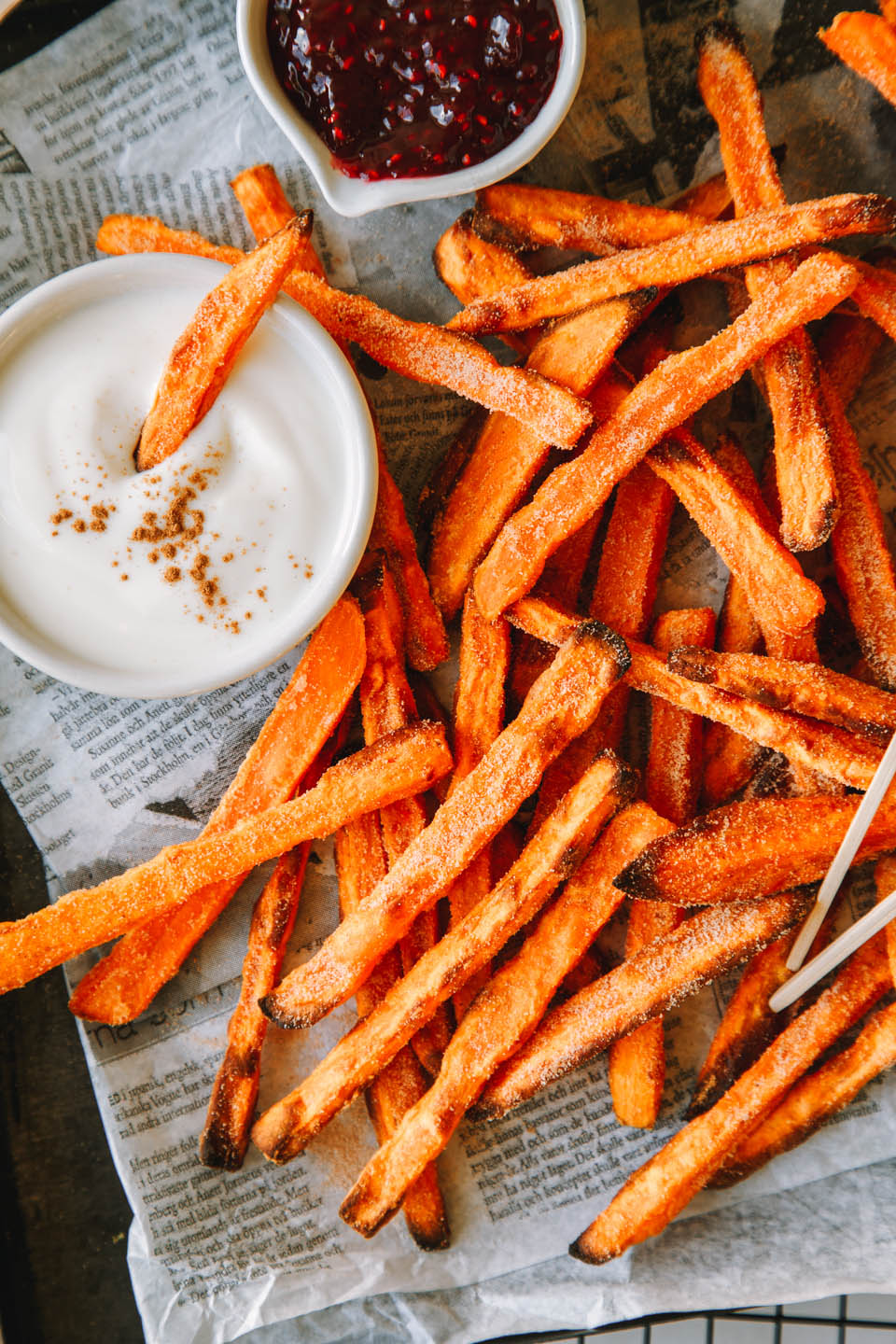 Süßkartoffelpommes mit Kokosblütenzucker und Zimt