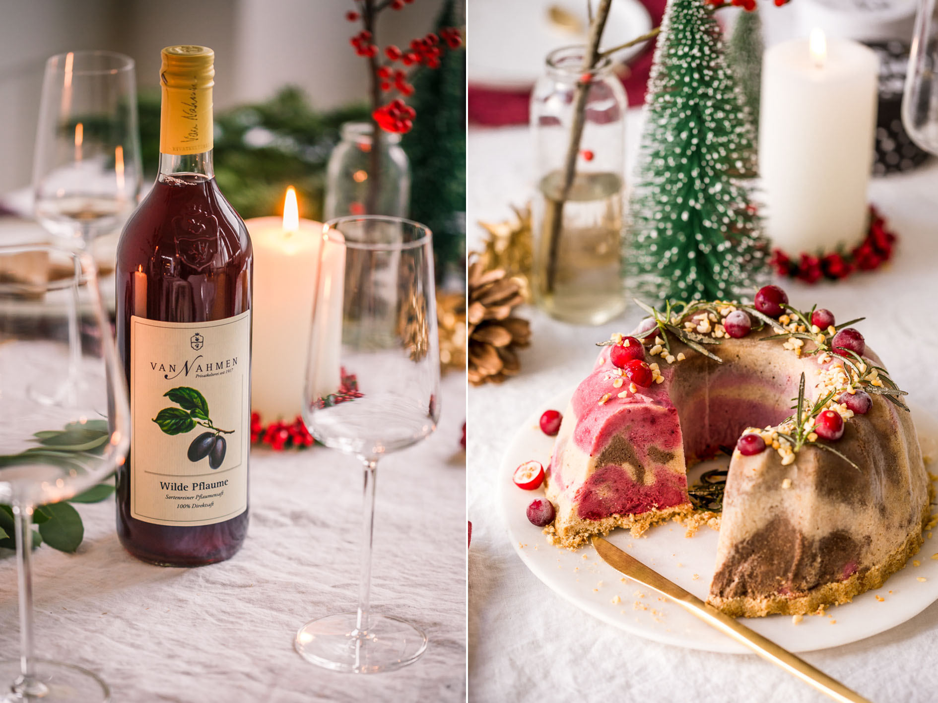 Getränkebegleitung zum Weihnachtsdessert