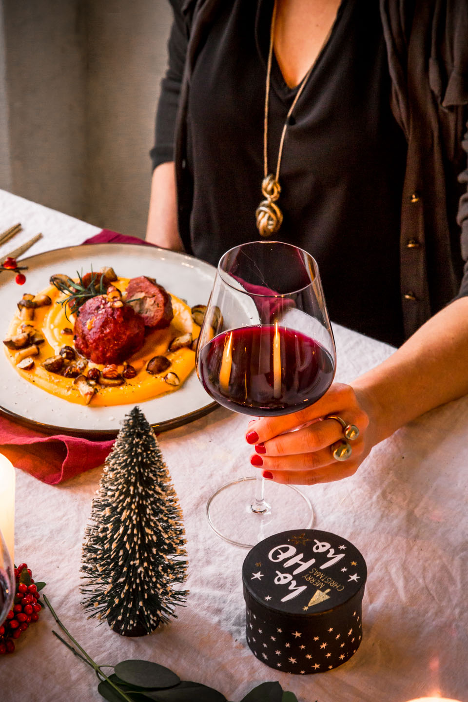 Rote Bete Knödel mit Süßkartoffelpüree