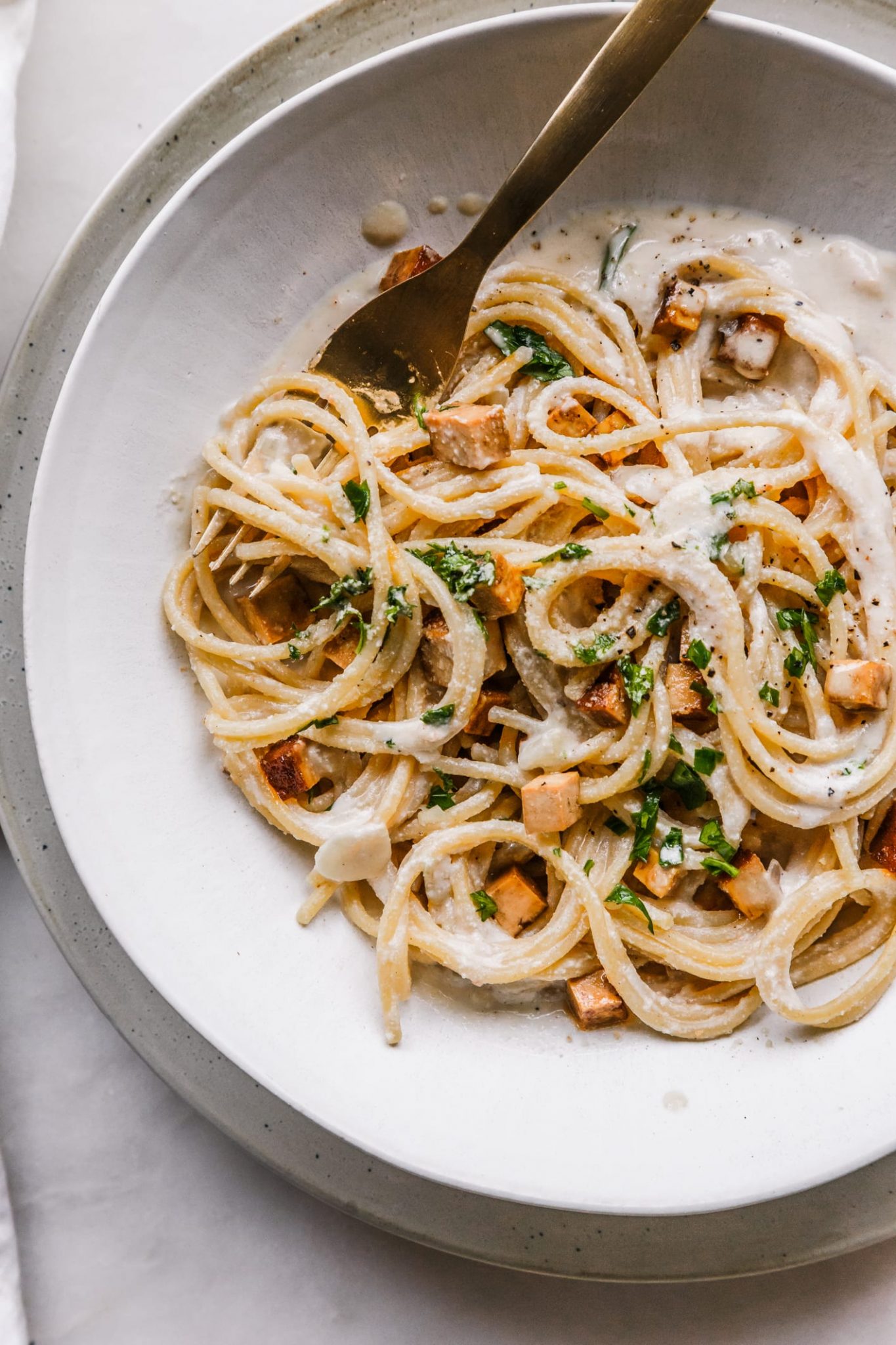 Vegane Spaghetti Carbonara glutenfrei und absolut köstlich Foodlovin'