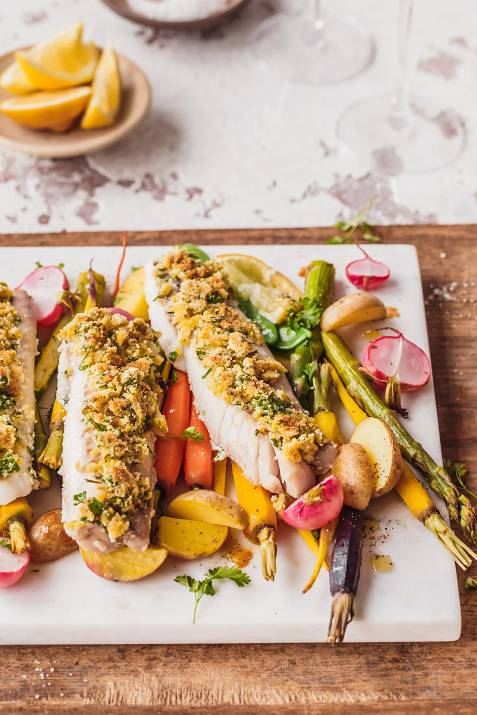 Alaska Seelachs auf Gemüse