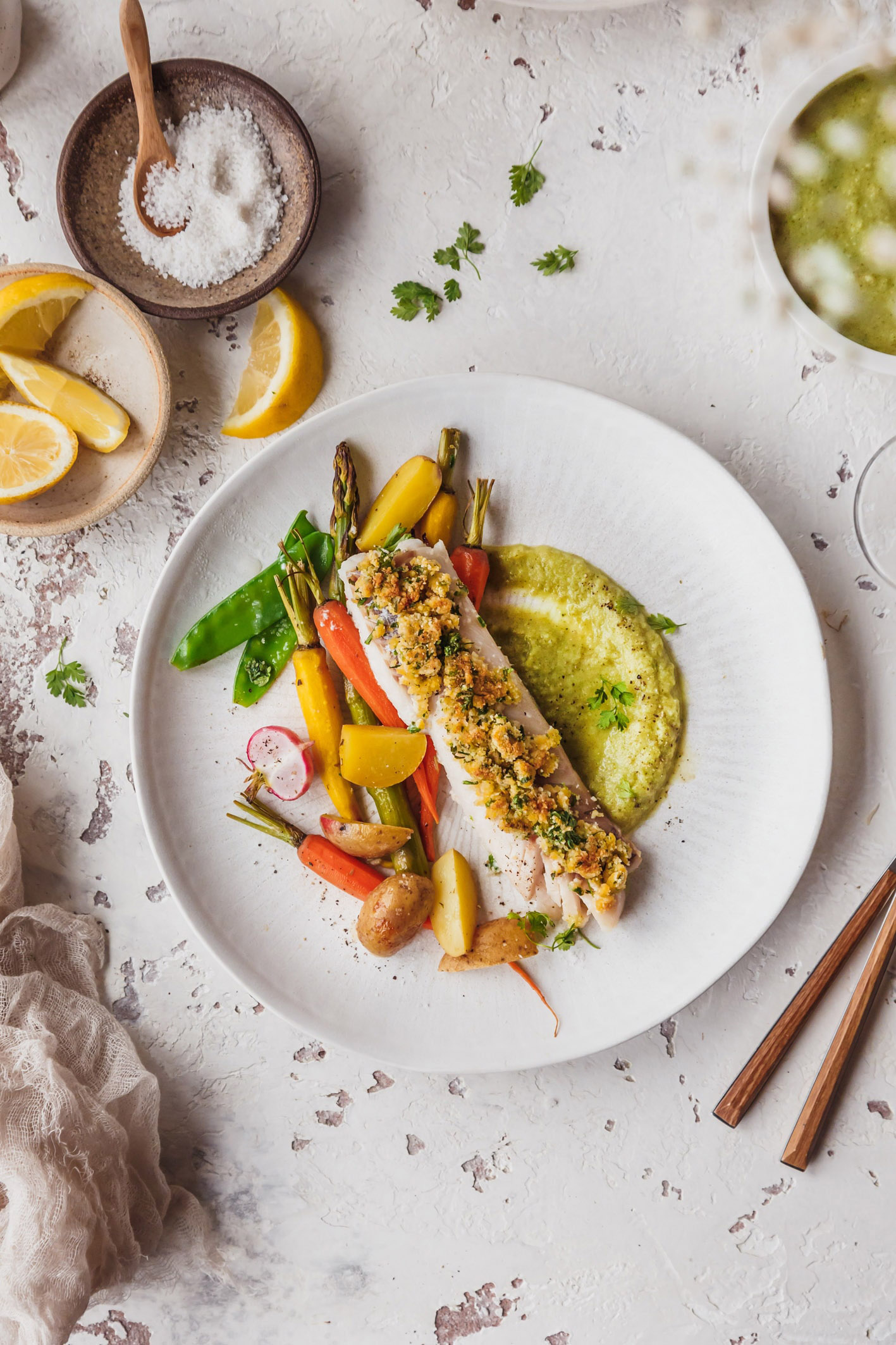 Alaska Seelachs auf Frühlingsmenüse